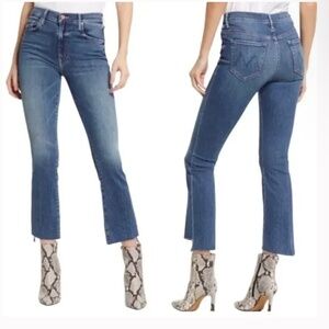 MOTHER The Insider Crop Step Fray Jeans in Walking on Coals, Size 25